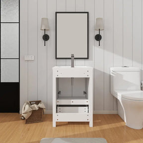 Modern 24’’ RTA Freestanding Vanity Cabinet Base with Larger Storage Room (Countertop & Sink Not Included) 浴室柜