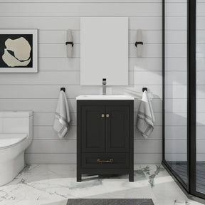 Modern 24’’ RTA Freestanding Vanity Cabinet Base with Larger Storage Room (Countertop & Sink Not Included) 浴室柜