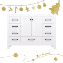 Modern 48’’ RTA Freestanding Vanity Cabinet Base with Larger Storage Room (Countertop & Sink Not Included) White 浴室柜