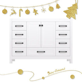 Modern 48’’ RTA Freestanding Vanity Cabinet Base with Larger Storage Room (Countertop & Sink Not Included) White 浴室柜