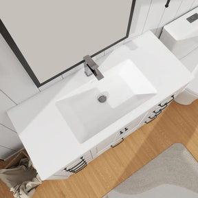 Modern 48’’ RTA Freestanding Vanity Cabinet Base with Larger Storage Room (Countertop & Sink Not Included) 浴室柜