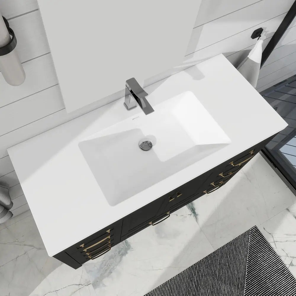 Modern 48’’ RTA Freestanding Vanity Cabinet Base with Larger Storage Room (Countertop & Sink Not Included) 浴室柜