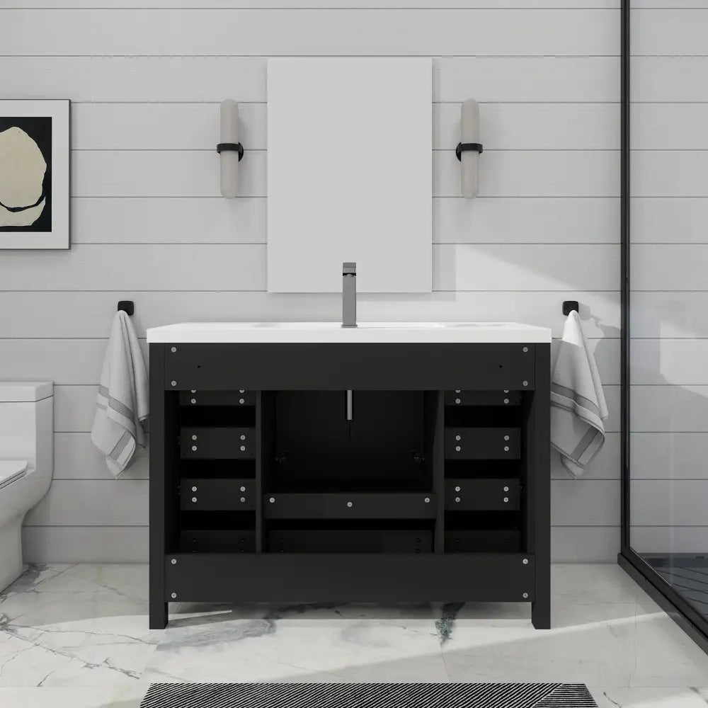 Modern 48’’ RTA Freestanding Vanity Cabinet Base with Larger Storage Room (Countertop & Sink Not Included) 浴室柜