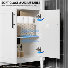 Retro 30’’ Freestanding Single Vanity Cabinets with Circular Column 浴室柜