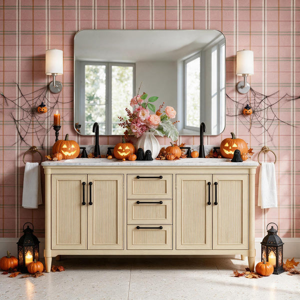 Vantara 60" Freestanding Double Vanity Cabinets with Fluted Texture