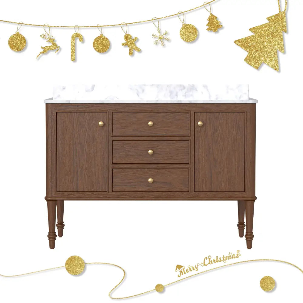 Verve 48’’ Freestanding Single Vanity Cabinets with Wall Mounted Options Dark Oak 浴室柜