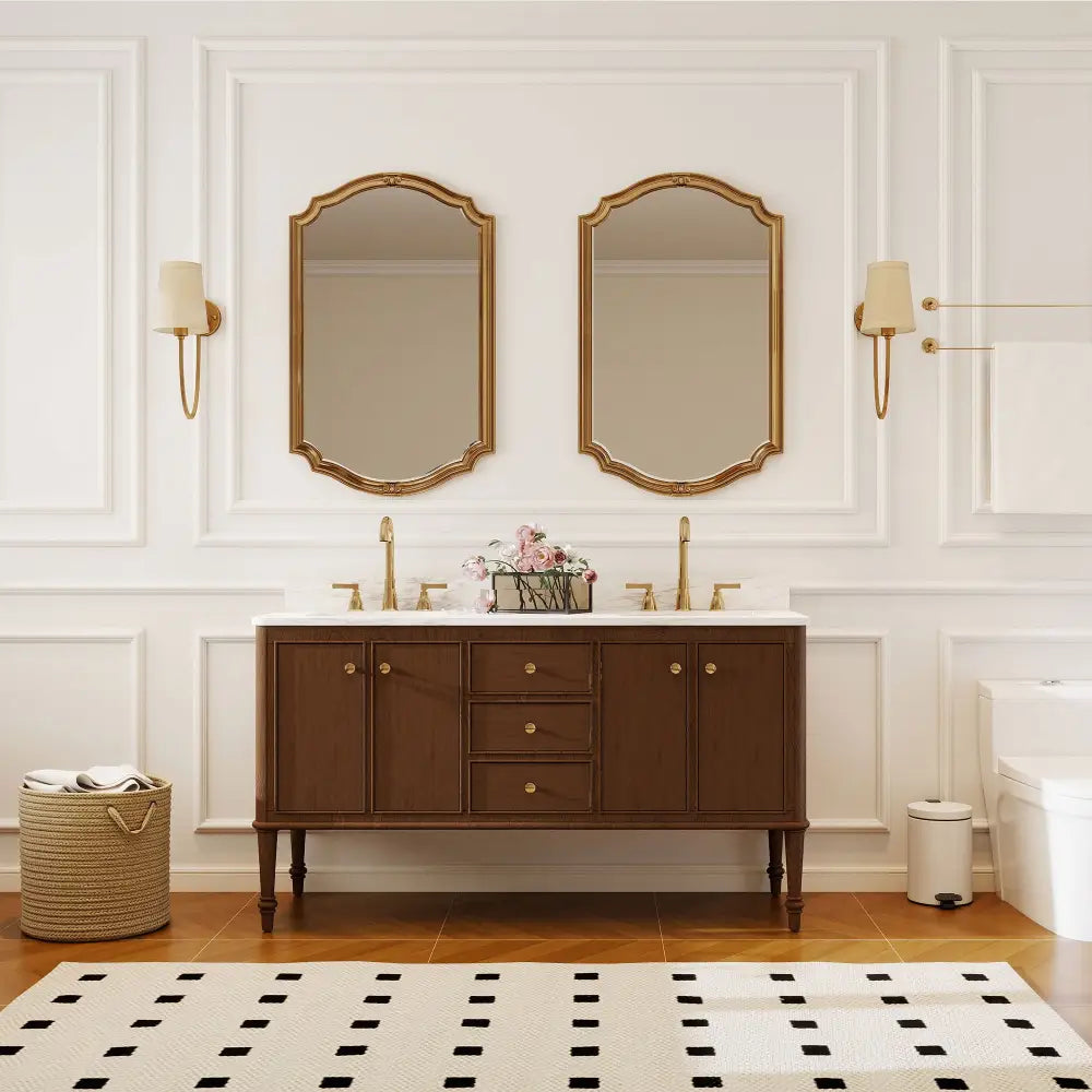 Verve 60’’ Freestanding Double Vanity Cabinets with Wall Mounted Options 浴室柜