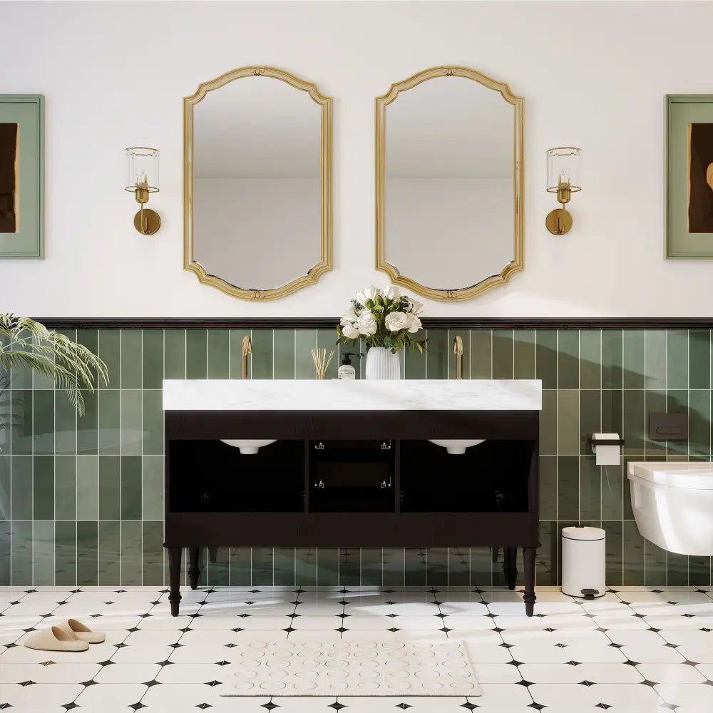 Verve 60’’ Freestanding Double Vanity Cabinets with Wall Mounted Options 浴室柜