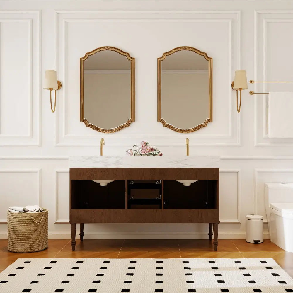 Verve 60’’ Freestanding Double Vanity Cabinets with Wall Mounted Options 浴室柜