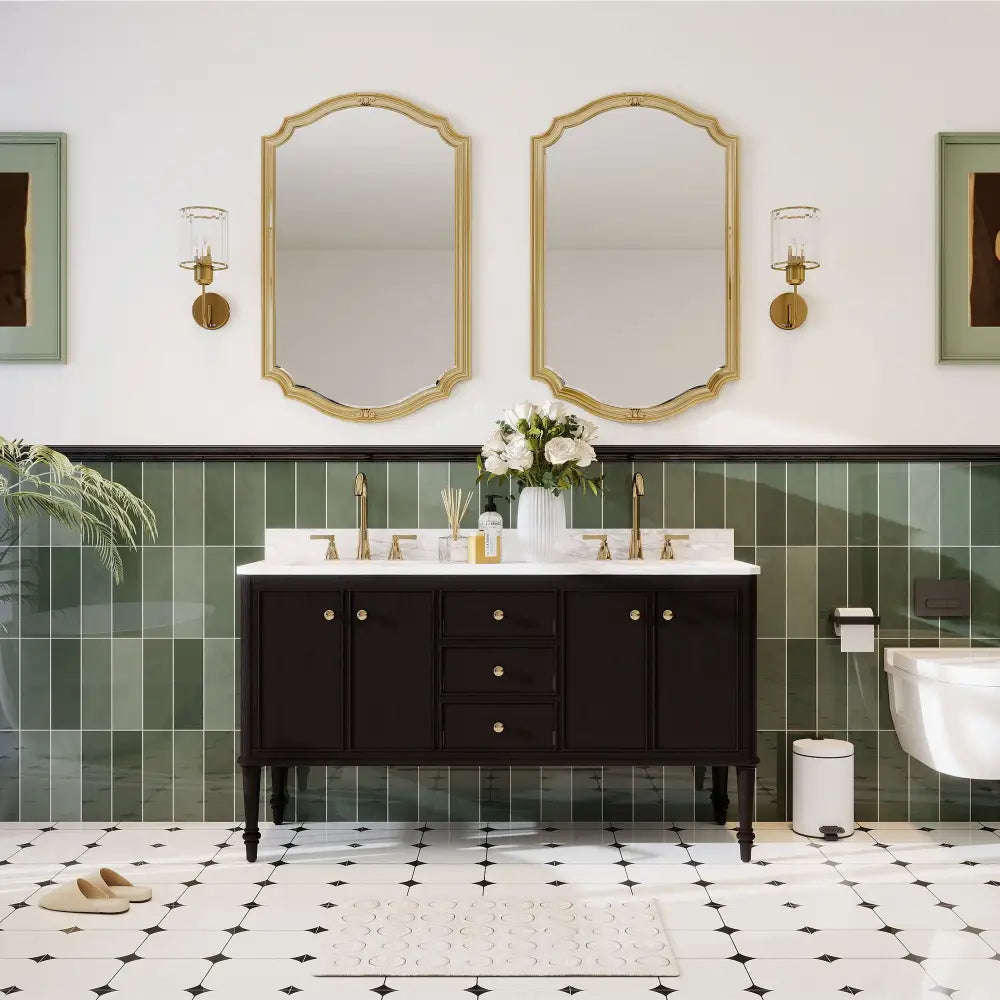 Verve 60’’ Freestanding Double Vanity Cabinets with Wall Mounted Options 浴室柜