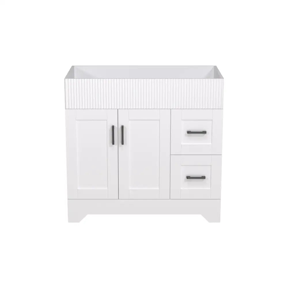 Waterfall 36’’ RTA Freestanding Vanity Cabinet Base with Vertical Striped Decor (Countertop & Sink Not Included) 浴室柜