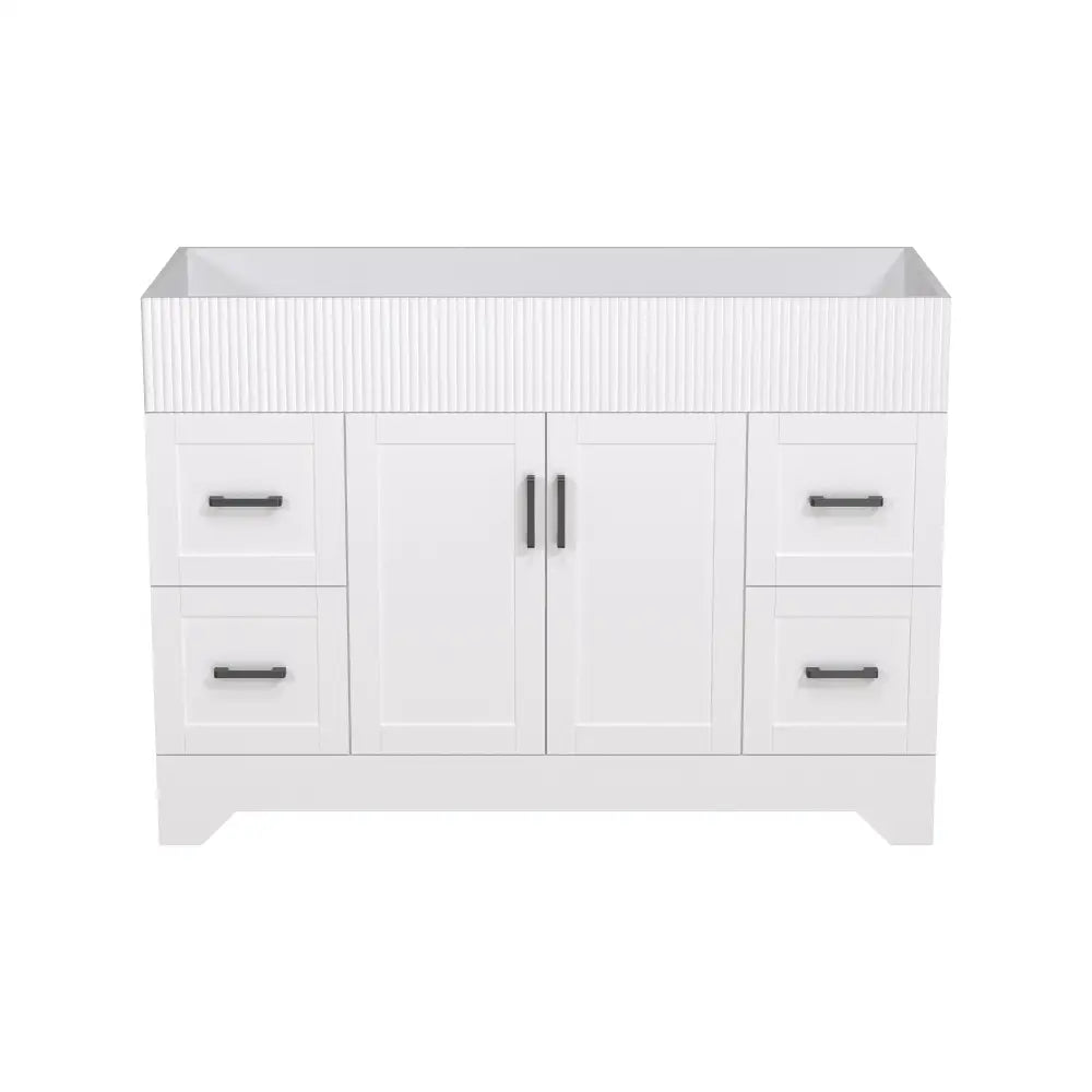 Waterfall 48’’ RTA Freestanding Vanity Cabinet Base with Vertical Striped Decor (Countertop & Sink Not Included) 浴室柜
