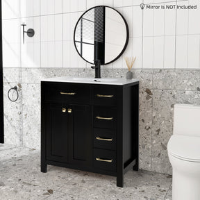 Outlet 30" Freestanding Bathroom Vanity Combo with Single Undermount Sink