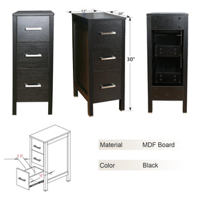 Eclife 36" Modern Pedestal Bathroom Vanity W/Side Cabinet Combo Set