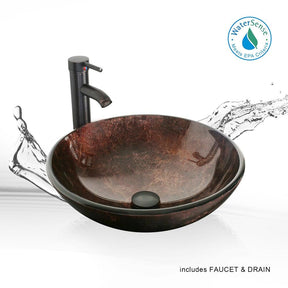 Russet Round Tempered Glass Sink