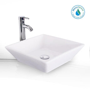 Eclife Ceramic Square Bathroom Sink Bowl
