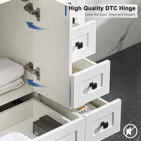 Eclife 30'' Bathroom Vanities Cabinet with Sink Combo Set, Undermount Ceramic Sink with Thickened Wood