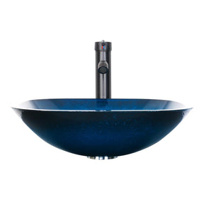 Eclife Cobalt Blue Tempered Glass Square Sink