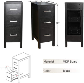Eclife 36" Modern Pedestal Bathroom Vanity W/Side Cabinet Combo Set