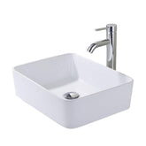 Eclife Rectangle Ceramic Bathroom Countertop Sink