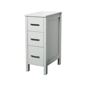 12" Bathroom Cabinet 3 Drawer Organizer Free Standing Single Vanity, Small Nightstand, White Vanity MDF(Ivory)