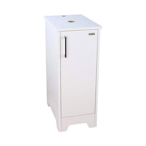 14" Bathroom Vanity and Sink Combo White Small Vanity Square Ceramic Vessel Sink & 1.5 GPM Water Save Faucet & Solid Brass Pop Up Drain