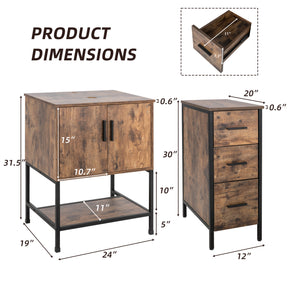 36" BATHROOM VANITY CABINET SINK COMBO W/FREE STANDING 3 DRAWERS SIDE CABINET