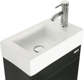 Eclife 18.4’’ Bathroom Vanity Combo,Modern Design Wall Mounted Vanity Set with Terpered Glass Sink Top