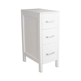 12" Bathroom Cabinet 3 Drawer Organizer Free Standing Single Vanity, Small Nightstand, White Vanity MDF(Ivory)