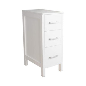 12" Bathroom Cabinet 3 Drawer Organizer Free Standing Single Vanity, Small Nightstand, White Vanity MDF(Ivory)