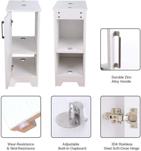 14" Bathroom Vanity and Sink Combo White Small Vanity Square Ceramic Vessel Sink & 1.5 GPM Water Save Faucet & Solid Brass Pop Up Drain