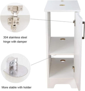 14" Bathroom Vanity and Sink Combo White Small Vanity Square Ceramic Vessel Sink & 1.5 GPM Water Save Faucet & Solid Brass Pop Up Drain