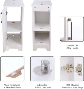 14" Bathroom Vanity and Sink Combo White Small Vanity Square Ceramic Vessel Sink & 1.5 GPM Water Save Faucet & Solid Brass Pop Up Drain