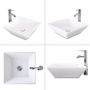 Eclife 24” Morden Grey Floating Vanity With Vessel Sink Set With Bathroom Mirror