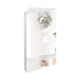Eclife 24" Bathroom Corner  Cabinet with Mirror, Wall Mount Mirror Cabinet Hanging Triple Shelf Storage Cabinet Opens Left to Right
