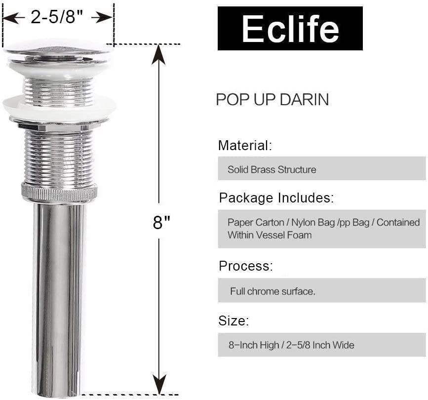 Eclife 24“ Wood Brown Double Door Bathroom Vanity