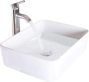 24'' Modern Bathroom Vanity Cabinet Combo Square Blue Glass Vessel Sink Combo 1.5 GPM Brass Faucet and Pop Up Drain and ORB Mounting Ring, W/Mirror