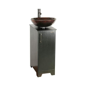 14" Bathroom Vanity and Sink Combo Black Small Vanity Sink & 1.5 GPM Water Save Faucet & Solid Brass Pop Up Drain
