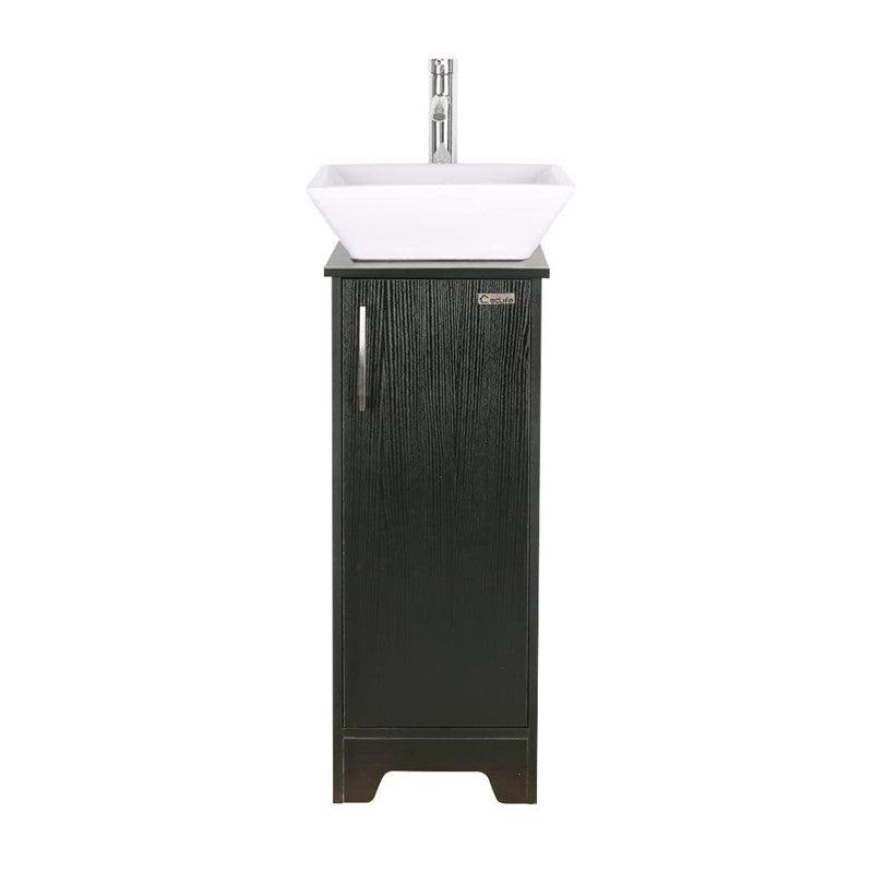 Eclife 14" Bathroom Vanity and Sink Combo Black Small Vanity Sink & 1.5 GPM Water Save Faucet & Solid Brass Pop Up Drain