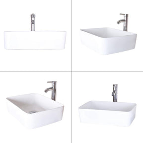 Eclife Rectangle Ceramic Bathroom Countertop Sink