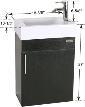 Eclife 18.4’’ Bathroom Vanity Combo,Modern Design Wall Mounted Vanity Set with Terpered Glass Sink Top
