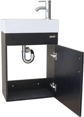Eclife 18.4’’ Bathroom Vanity Combo,Modern Design Wall Mounted Vanity Set with Terpered Glass Sink Top