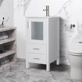 16" Small Bathroom Vanity with Undermount Ceramic Sink