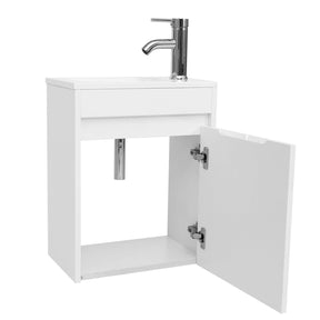 Eclife 16" Bathroom Floating Vanity Sink Combo for Small Space, Modern vanity with vessel sink