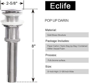 Eclife 24" Bathroom Vanity Combo Modern MDF Cabinet with Vanity Mirror Clear Round Tempered Glass Counter Top Vessel Sink with 1.5 GPM Faucet and Pop Up Drain