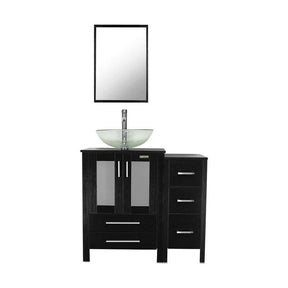 Eclife 36" Modern Pedestal Bathroom Vanity W/Side Cabinet Combo Set