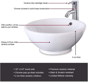 Eclife 60”  White Modern Stand Bathroom Vanity Combo W/Side Cabinet, W/Mirror