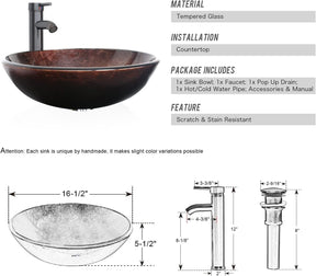 Eclife 14" Bathroom Vanity and Sink Combo White Small Vanity Square Ceramic Vessel Sink