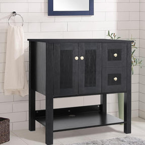 Eclife 32" Bathroom Vanity Sink Combo with two drawers, Black