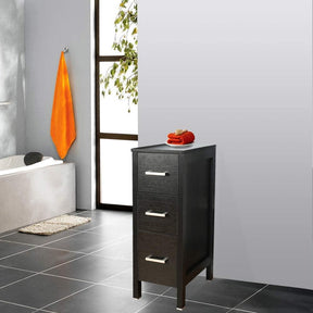 12" Bathroom Cabinet 3 Drawer Organizer Free Standing Single Vanity, Small Nightstand, White Vanity MDF(Ivory)